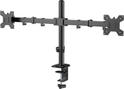 Gembird MA-D2-011 настольная стойка для двух мониторов, наклон, 17-32", грузоподъёмность 2x9kg