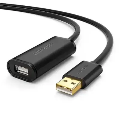 UGREEN USB A to USB A M/F extension cable with signal booster 5m, black