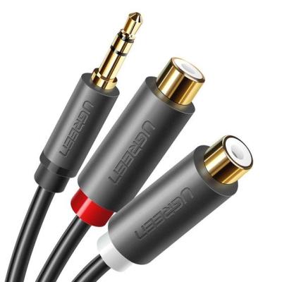 UGREEN AV109 аудиокабель AUX M на 2RCA F, 0.25m, чёрный