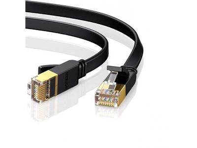 UGREEN NW106 Mrežni kabl STP CAT 7 flat sa konektorima 5m, Crni