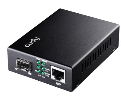 Cudy MC220 Konverter Gigabit Ethernet Fiber sa 1 SFP slotom, Crni