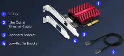 Cudy PE10G Ethernet mrežni adapter 10 Gbps PCI-E