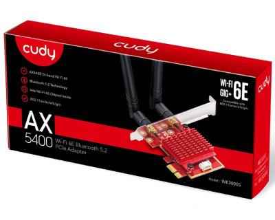 Cudy WE3000S AX5400 Tri-Band Adapter mrežna karta, Crveni