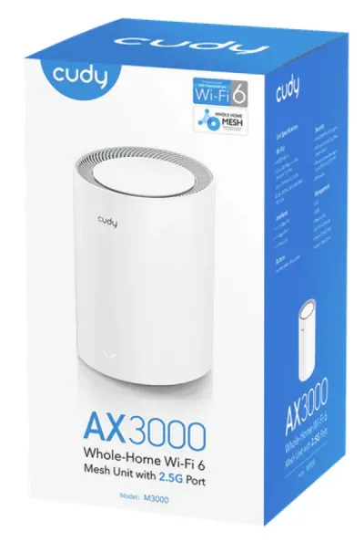 Cudy M3000 Mesh sistem AX3000 Wi-Fi 6 2.5G WAN + GE LAN