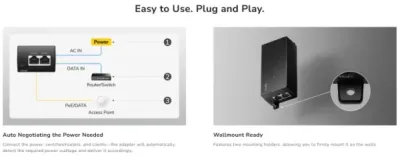 Cudy POE200H power adapter for network cable, 30W, 2.5 Gbps, PoE+ Injector, 10/100/1000/2500 Mbps