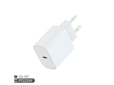 Fulmova wall charger with USB-C cable GaN PD 25W, white