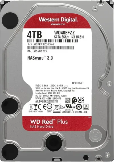 WD WD40EFZZ Hard disk Red Plus 4TB 5400RPM 128MB
