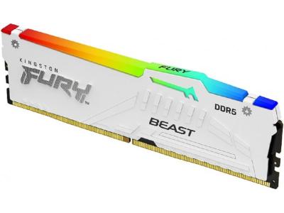Kingston KF552C40BWA-16 DIMM DDR5 RAM Memorija 16GB 5.200MHz FURY Beast White RGB XMP, White