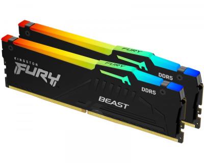 Kingston FURY Beast Black RGB EXPO Memorija DIMM DDR5 64GB 6400M, Crna
