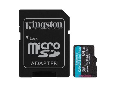 Micro SD Card 128GB Kingston+SD adapter SDCG4/128GB - 200/160 MB/s