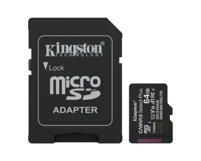 Kingston Micro SD Card SDCS3/64GB 64GB + SD adapter class 10
