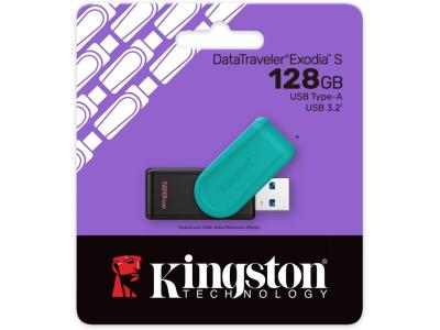 Kingston DataTraveler Exodia S USB fleš disk 128GB USB 3.2, Crni