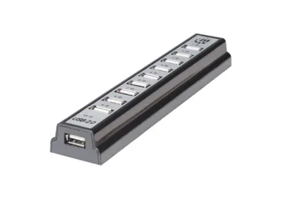 Manhattan 161572 USB HUB 10port 2.0/480Mbps, Crni