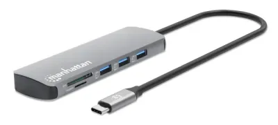 Manhattan 9-in-1 док-станция USB-C 1xHDMI/5xUSB/LAN/CR/PD 100W