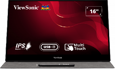 ViewSonic Monitor TD1655, 15.6", 1920x1080px, IPS, 60Hz, USB-C, HDMI
