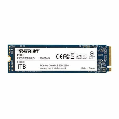 Patriot P300P1TBM28 P300 M.2 NVMe SSD, 1TB, 2100 MB/s read/1650 MB/s write