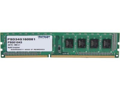 Память DDR3 4GB 1600MHz Patriot Signature PSD34G160081