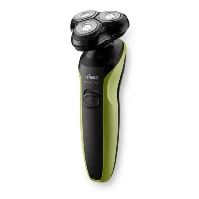 UFESA Pivot Power shaver trimmer, 3 circular blades, black and green