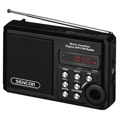 Sencor SRD 215 B Radio USB 3.5 mm MP3 230V, Crni