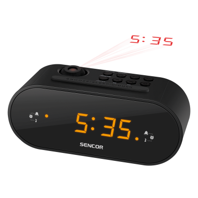 FM радио будильник с проектором времени SENCOR SRC 3100 B черный
