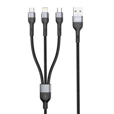 Superior SU-K106 USB data kabal 3in1 Lightning/Micro/Type C 1m, Crni
