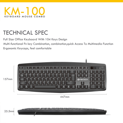 Fantech KM-100 Combo miš i tastatura, Crni
