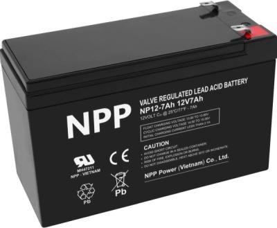 NPP NP12V-7Ah Ups baterija Agm C20=7AH T1 151x65x94x100 mm, Crna