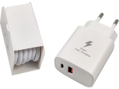 Gembird Brzi Punjač USB+Type C konektor + kabl USB-C 25W DC 5V/3A ili 9V/2,77A, Beli