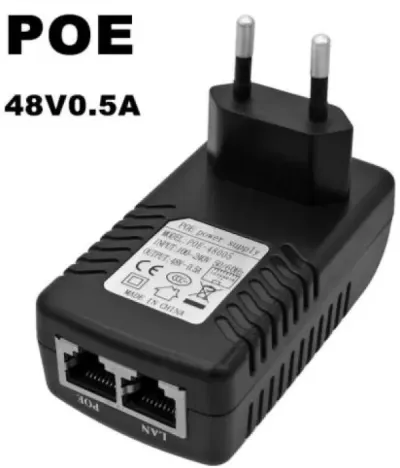 Gembird POE-INJ-4805 Mrežni adapter Injector 48V/0.5A 24W POE 100mbps sa 2x RJ45 100m, Crni