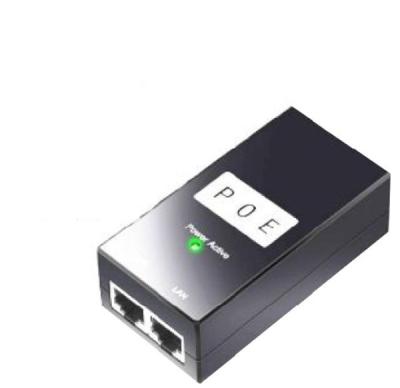 Gembird 4806 Poe Injector adapter 48V/0.65A 30W 1000mbps 2x RJ45 100m, Crni