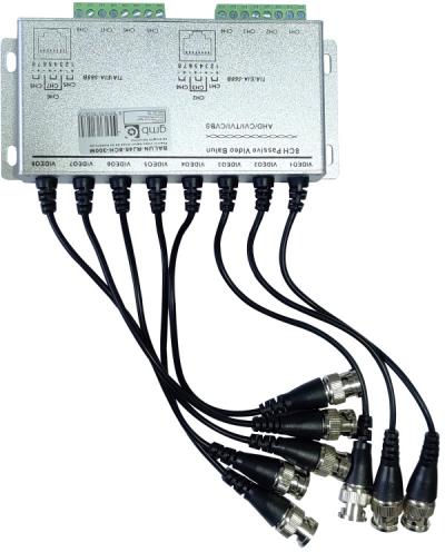 Gembird RJ45-8CH-300M Balun za 8 kamera AHD CVI TVI Do 5 megapiksela, Srebrni
