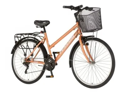 Venssini Ženski bicikl 26" V-BRAKE 18 brzina korpa, Bakarna