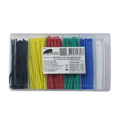 MITEA ME-100C Set 6 termoskupljajućih bužira 1.5-13mm 10cm miks boja, Miks boja