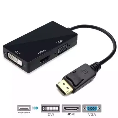 Velteh KT-D2HVD-59 Adapter - Konverter Displayport - HDMI/VGA/DVI, Crni