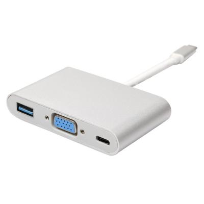 Адаптер-конвертер USB 3.1 Тип C-USB 3.0/VGA/USB Тип C PD Kettz UVA-23