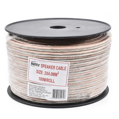 Kettz ZK-400 speaker cable 2x4.0mm² CCA 100m/roll, transparent