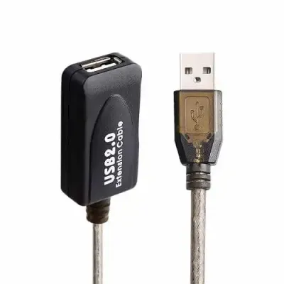 Kettz USB kabl A - USB A M/F 2.0 produžni sa pojačivačem 10m, Sivi