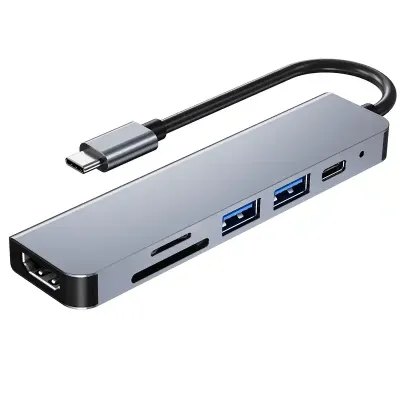 Kettz KT-601G Adapter Tip C na 4K HDMI USBx2 SD TF PD