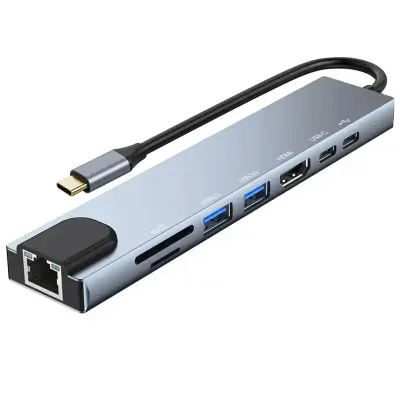 Kettz Adapter Multi port 8/1, Srebrni