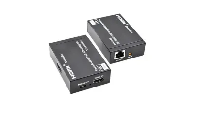 Kettz HDMI Extender HDMI na RJ45 60m preko LAN kabla (Cat5e/6), Crni