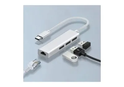 Adapter converter Type C - RJ45 100mb/2xUSB 2.0/1xUSB 3.0 Kettz