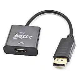 Kettz H2DP-023 адаптер-конвертер HDMI-Displayport, 0.23 cm, 4K, 60 Hz, чёрный