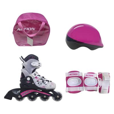 Venera Bike PW-116A Roleri DALMATINAC SET PVC ABEC5 ACTION 2021, Ružičasti