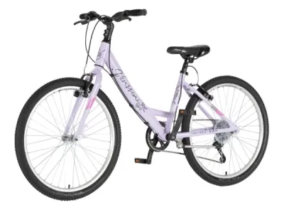 Venssini girls' bicycle 24" V-BRAKE + coaster brake, 6 speeds, purple