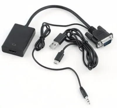 Adapter converter VGA to HDMI + AUX 3.5mm Kettz