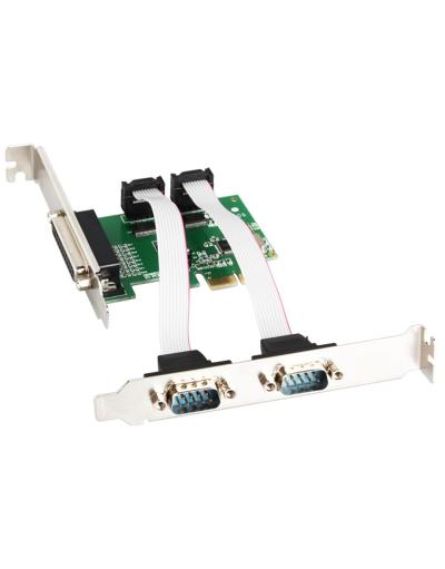 PCI-E Controller Card 2 x serial RS232 + 1 parallel E-Green