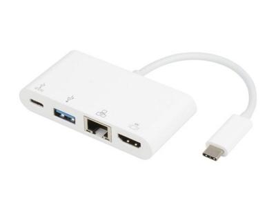 E-Green Adapter USB 3.1 Type C(M) - HDMI+USB 3.0+Type C+RJ45(F)