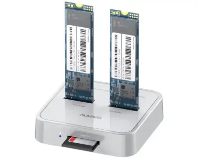 MAIWO K3016SD USB Docking station 2xM.2 (SATA i NVME), Sivi
