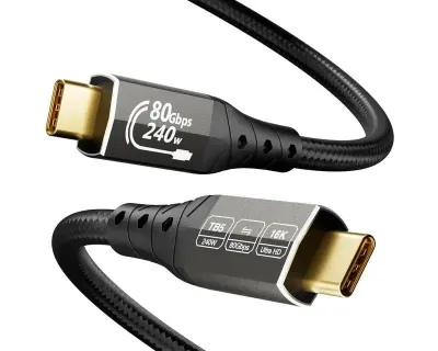 E-Green Kabl USB4 V2.0 USB-C (M/M) Kabl Thunderbolt 5/4 80Gbps 2m, Crni