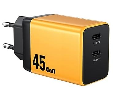 Wekome WP-U33 Brzi punjač 2 porta USB 2 x 3.1 Tip C 45W, Žuti